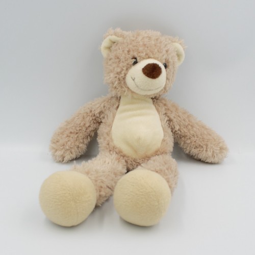 Peluche ours beige - , blanc
