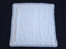 TAIE D'OREILLER ANCIENNE - Bordure dentelle - 71x71cm - Linge de lit
