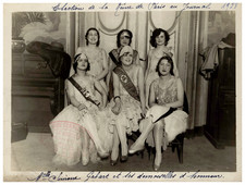 Paris, élection de la Reine de Paris au Jurnal, Melle Simone Gabard, 1928 vintag