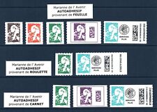 2023 Marianne de l'Avenir 10 AUTOADHESIFS (feuille, carnets,roulettes) NEUFS **