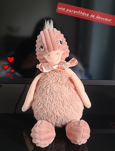 Doudou peluche oiseau autruche - oiseau,