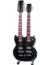 Guitare miniature SG double manche noire de Slash