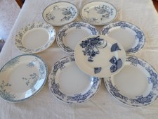 Ancien 9 assiettes plates faïence Creil et Montereau