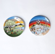 2 assiette porcelain  années 70 vintage 1970 Reutter Porzellan W-Germany naif