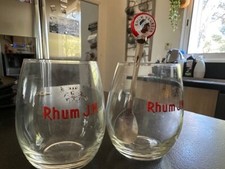 LOT DE DEUX VERRES A RHUM JM AVEC CUILLERE A RHUM NEGRITA