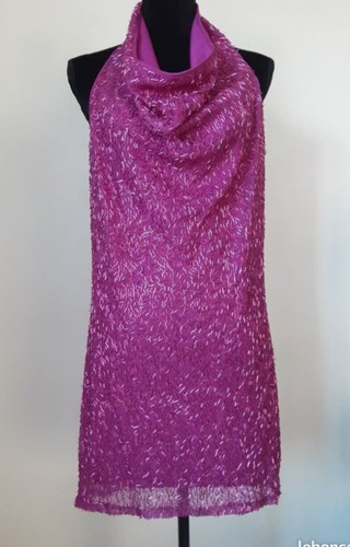 Robe soirée rose fuchsia