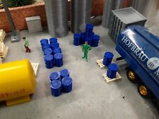 ho lot 20 fûts bleus bidons barils décor train entrepôt maquette 56 miniature