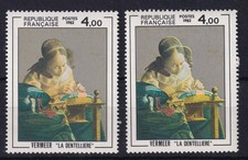 TIMBRES FRANCE LA DENTELIERE DE VERMEER N 2231 ET 2231b **