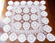 NAPPE SURNAPPE CROCHET MAIN CARRE BLANC 60 CM  ANTINA***