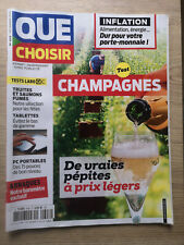 Magazine Que Choisir n°608 du 12/2021; Test Champagnes/ Tablettes/ Truites, saum