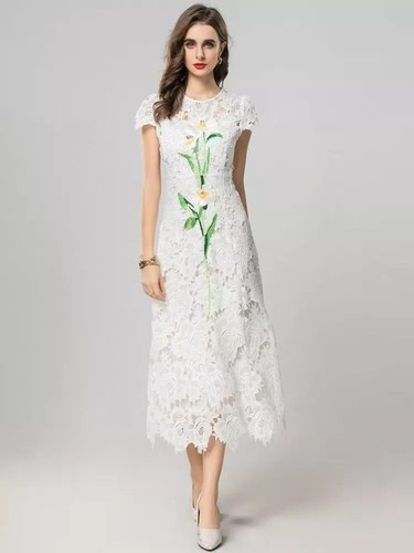 Robe longue blanche - robe,