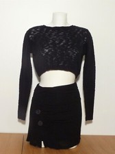 🌼 Pull Court Noir avec son Zip dans le Dos- Taille S- Pimkie