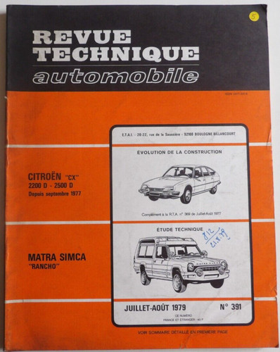 Revue technique automobile rta - revue,