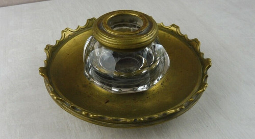 Ancien encrier cristal - cristal, et