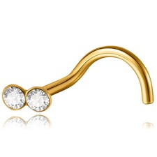 Stud de nez plaqué or 18k