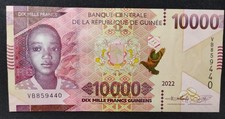 Guinée billet de 10 000 Francs de 2022 Neuf - UNC