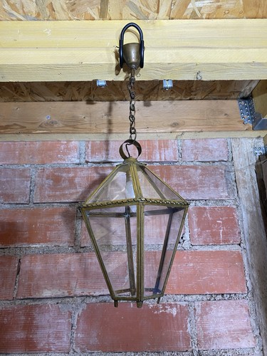 Antique brass lantern pendant - antique,