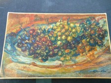 SOURDILLON BERTHE -"VENDANGES EN PROVENCE"- PETITE HUILE SUR TOILE 1950 -22 x 35