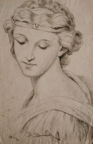 Jolie dessin fusain buste - jolie,