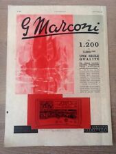 Publicité 1935 MARCONI Paris