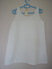 N°9 - Chemise de nuit ou nuisette ancienne à bretelles en coton blanc.