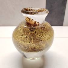 Vase en verre soufflé à inclusions feuilles d'or Design XXe NOVARO ?