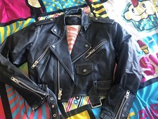 Biker Rock Punk Jacket Small Women Real Leather