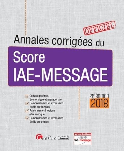 Annales corrigees score - corrigees, du