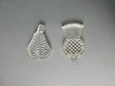 2 coupelles en verre, forme poire et ananas, vintage années 70, pour le thé