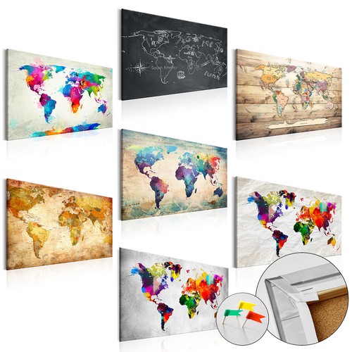 Carte monde tableau liège - carte,