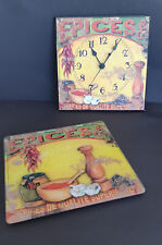 Horloge de cuisine à quartz avec un joli sous plat assorti