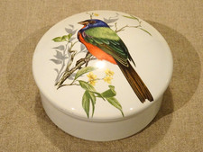 Coffret à bijoux  bonbonnière faïence Lunéville KG  décor d'oiseau