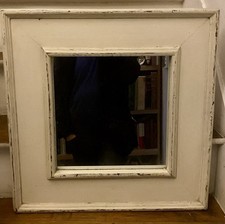 Miroir Ancien Cadre Laqué Blanc - Déco Maison Shabby Chic -