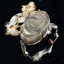 Bague en labradorite naturelle