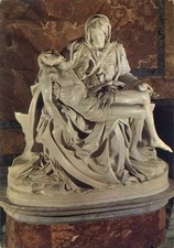 Carte Postale Sculpture, Michel Ange, La Pieta, Basilique de Saint Pierre, Rome
