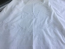 Linge ancien drap plat coton