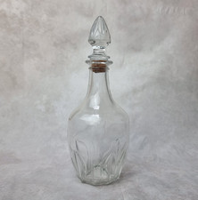 Carafe à Liqueur en Verre Transparent - Bouchon Pointe Taillé- art déco