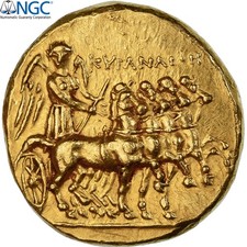 [#1066722] Kyrenaica, Ophellas, statère, env. 322-313 av. J.-C., Cyrène, Or, NGC, AU 4/