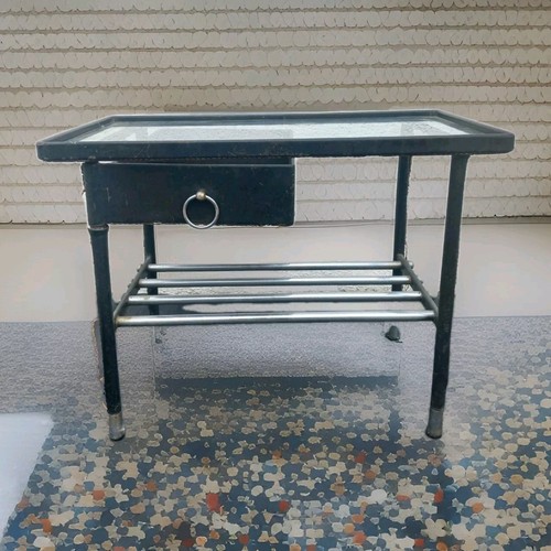 Table cuir jacques adnet paris - table,