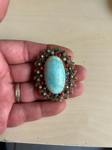 Broche vintage ancienne pierre