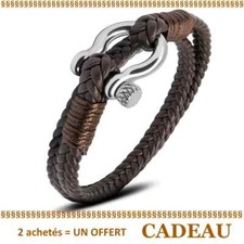 Bracelet Cuir Tressé Lanière