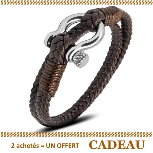 Bracelet cuir tressé lanière - bracelet,