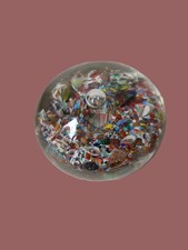 Sulfure/Presse-papier ancien en verre