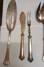 Service à découper / salade en argent minerve Orfèvre Henri Soufflot art nouveau