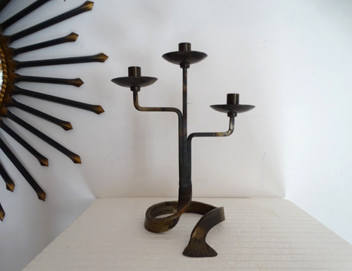 Bougeoir chandelier fer forgé