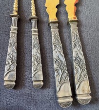 Ancien Service Art Nouveau à découpé, Manche en Argent Massif Poinçon 800.