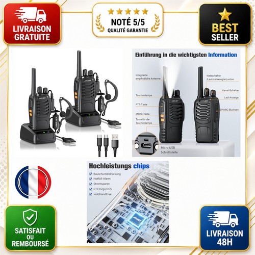 Talkie walkie pmr446 jucjet - walkie,