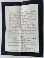 FAIRE PART DECES 1885 Clotilde