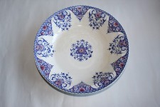 Plat creux ancien en faïence de Gien décor Vieux Rouen.