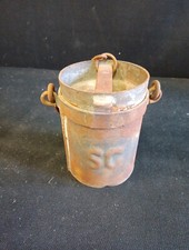 Ancien Bidon Pot À Lait En Acier Ferme Rennes Début 20éme H 15cm Diam. 11cm